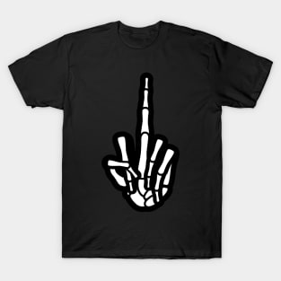 Skeleton Hand Middle Finger T-Shirt